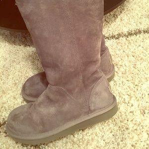 Gray tall zip UGG boots